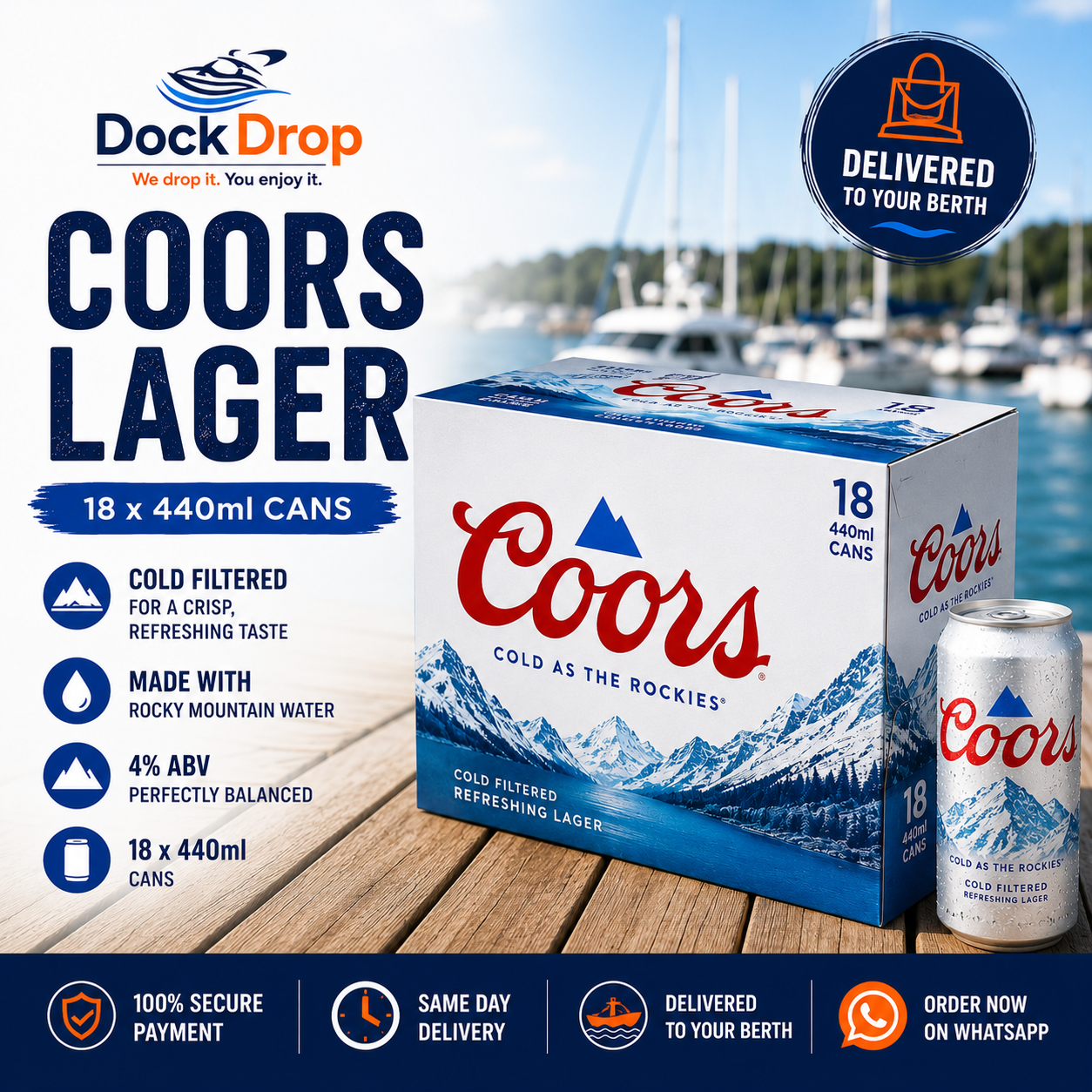 18 x 440ml Coors Beer Cans